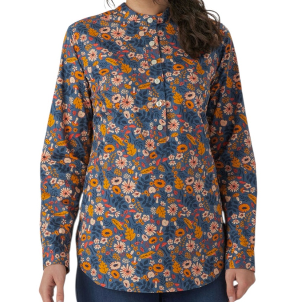 Like New Duluth Trading Co. Printmaker Cotton Long Sleeve Tunic Size 2X